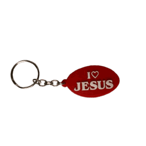 I Love Jesus Red White Rubber Type