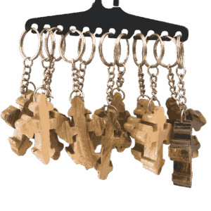 Keychains with Bible Verses - Wood Type - Cross Keychain