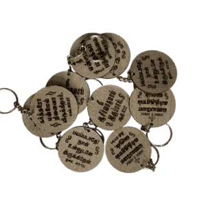 Wooden Cross Keychains with Bible Verses Round Shape Model 1