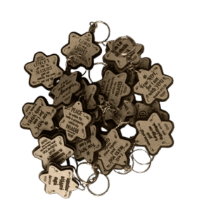 Wooden Cross Keychains with Bible Verses Star Shape Model 1