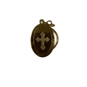 Metal Keychain with Holy Cross Oval Shape Model 1