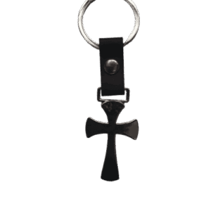Metal Cross Keychain Black Color
